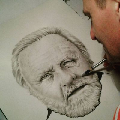ANTHONY HOPKINS Drawing in final stages.