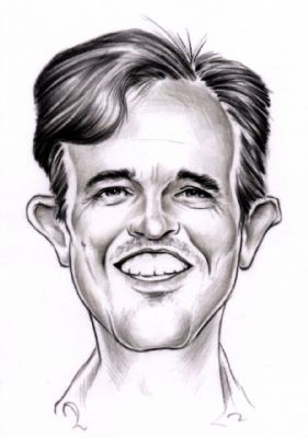 Caricature of smiling man