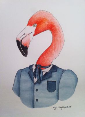 Flamingo in suit