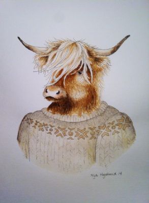 Highlandcow in sweater